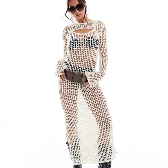 ASOS Dresses Nwot Asos Crochet Maxi Dress And Bolero Set